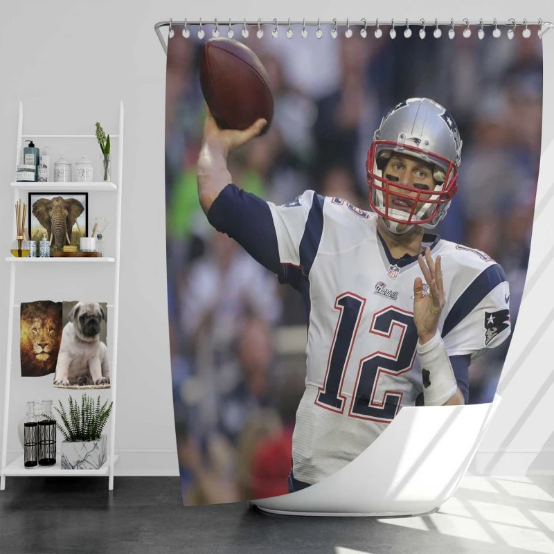 New England Patriots Tom Brady Nfl Shower Curtain