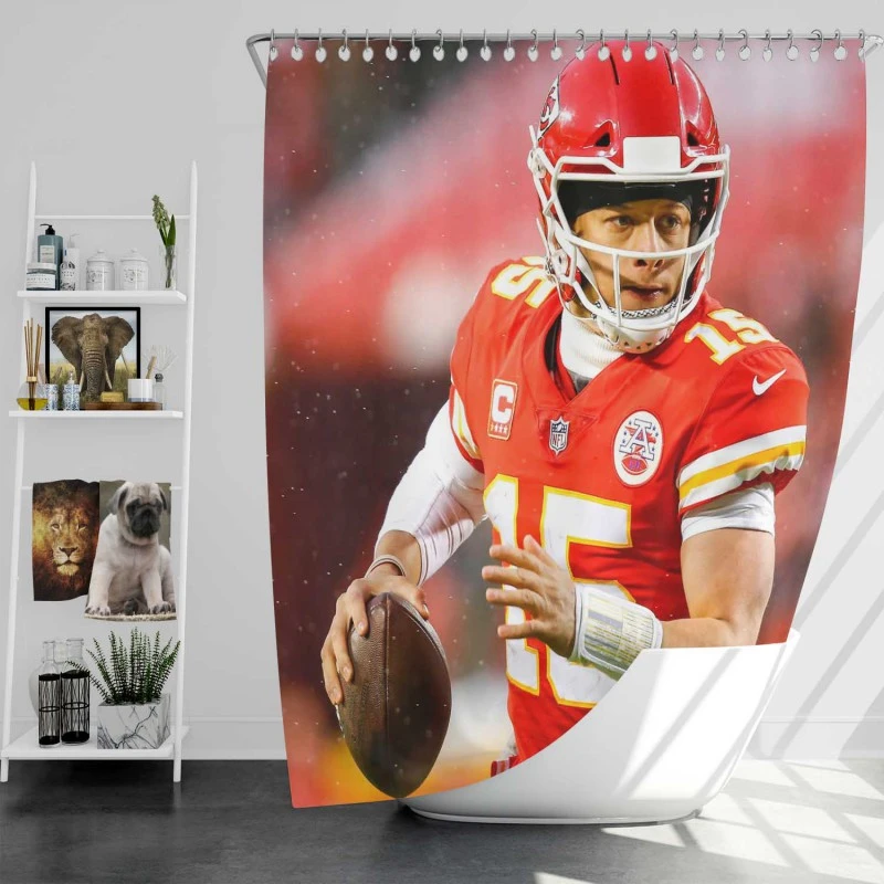 Patrick Mahomed American Football Quarterback Shower Curtain
