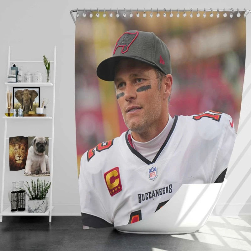 Excellent Nfl Player Tom Brady Shower Curtain