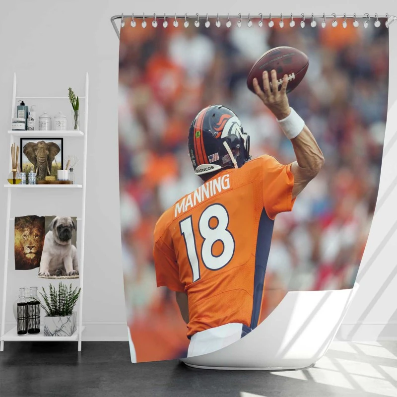 Peyton Manning Exciting Nfl Football Player Shower Curtain