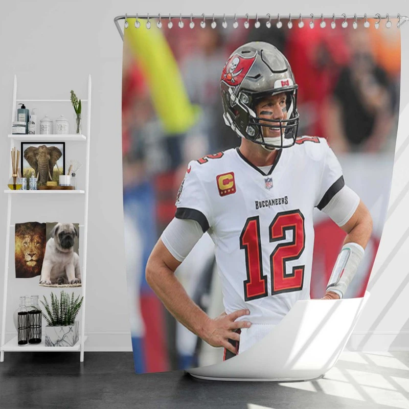 Professional Nfl Football Player Tom Brady Shower Curtain