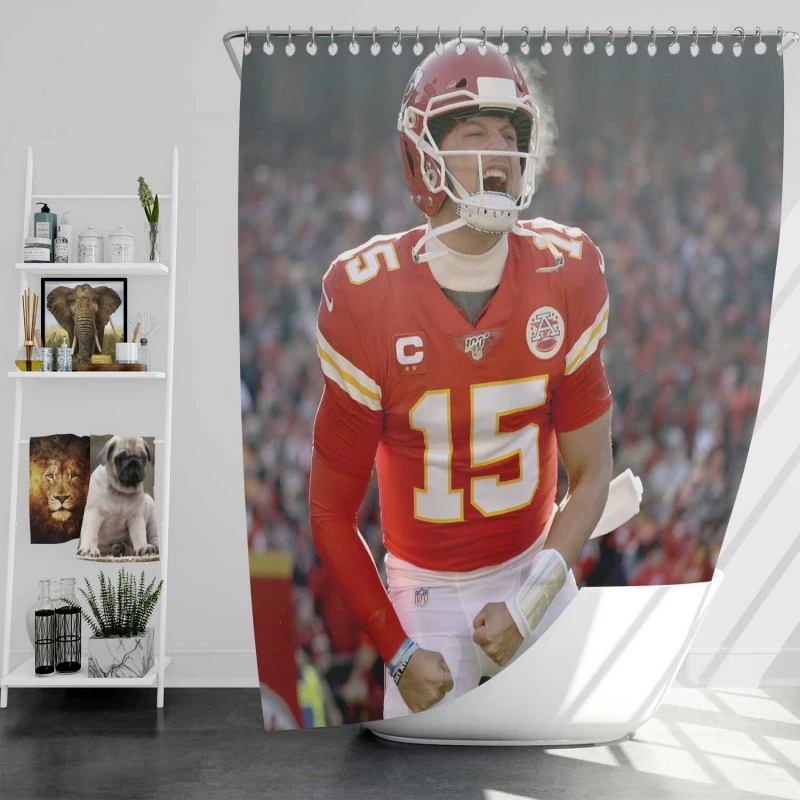 Classic Nfl Football Player Patrick Mahomed Shower Curtain