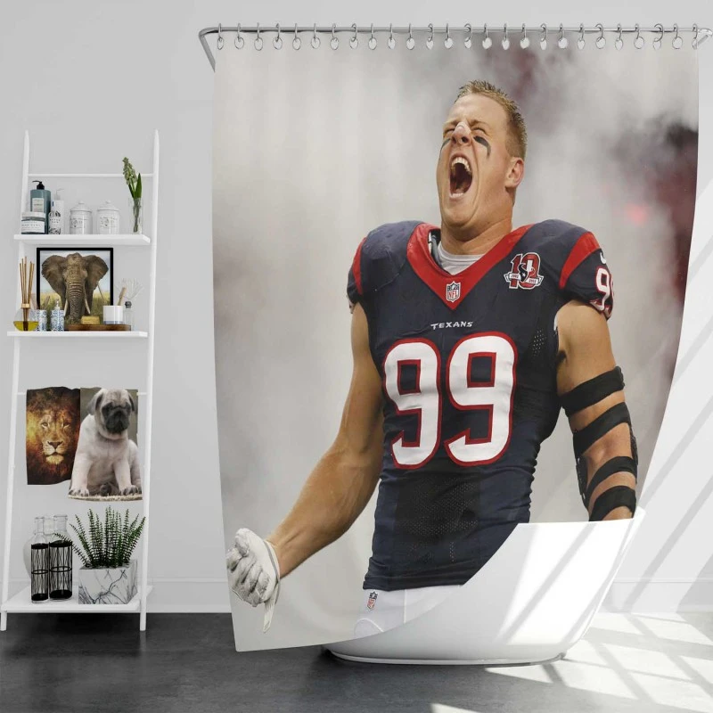 Jj Watt Houston Texans Excellent Nfl Football Player Shower Curtain