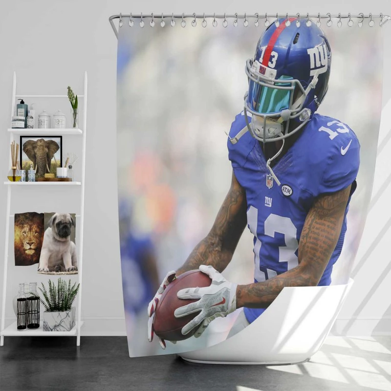 Odell Beckham Jr Football Kids Shower Curtain