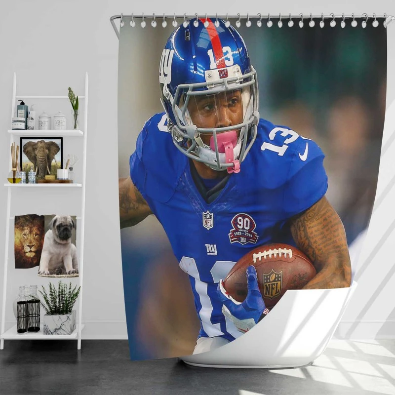 Odell Beckham Jr Nfl New York Giants Shower Curtain