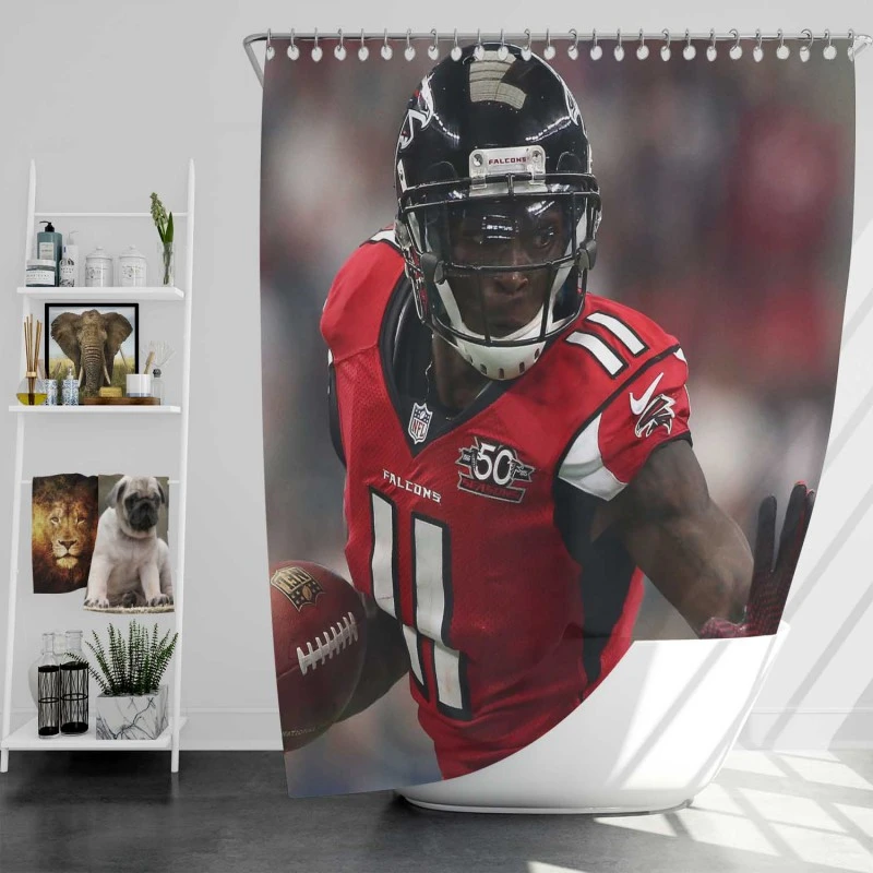 Julio Jones Professional Nfl Football Player Shower Curtain