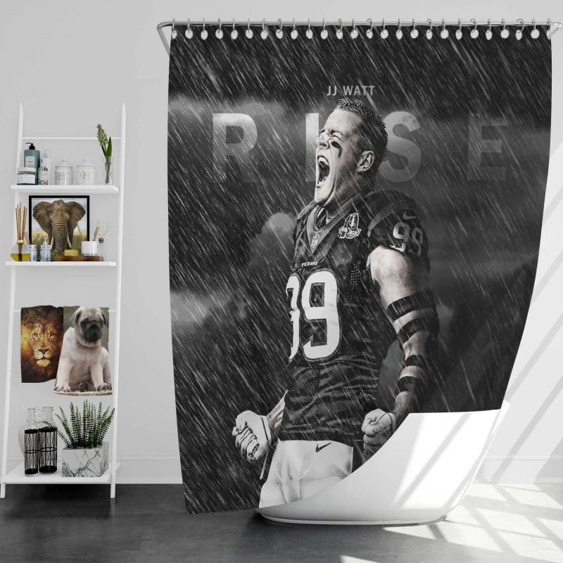 Jj Watt Top Ranked Nfl American Football Player Shower Curtain
