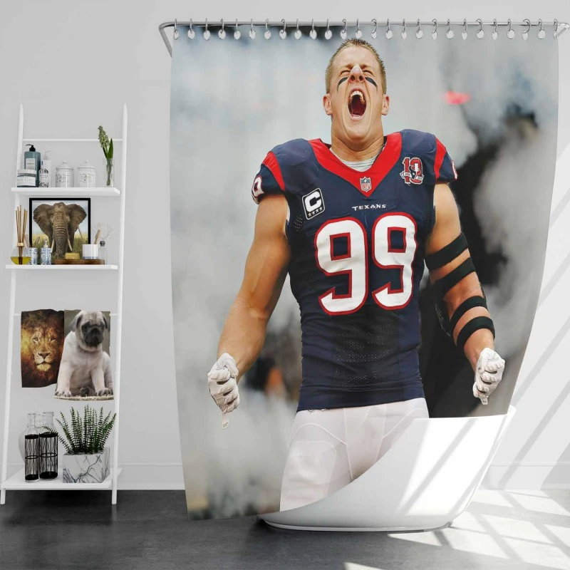 Jj Watt Professional Nfl American Football Player Shower Curtain