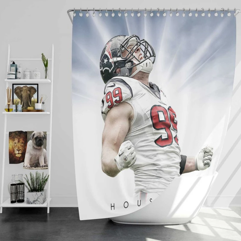 Jj Watt Energetic Nfl American Football Player Shower Curtain