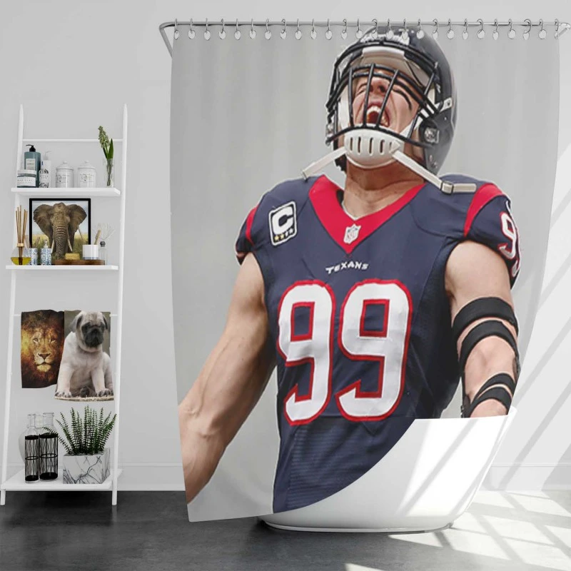 Jj Watt Popular Nfl American Football Player Shower Curtain