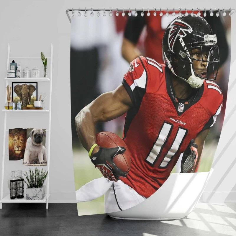 Julio Jones Energetic Nfl Football Player Shower Curtain