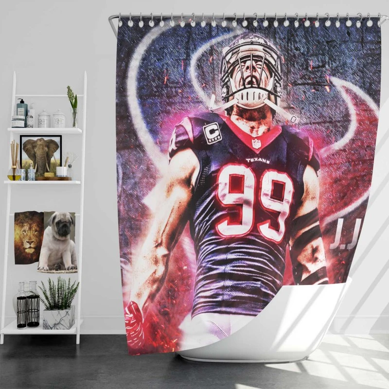 Jj Watt Classic Nfl American Football Player Shower Curtain