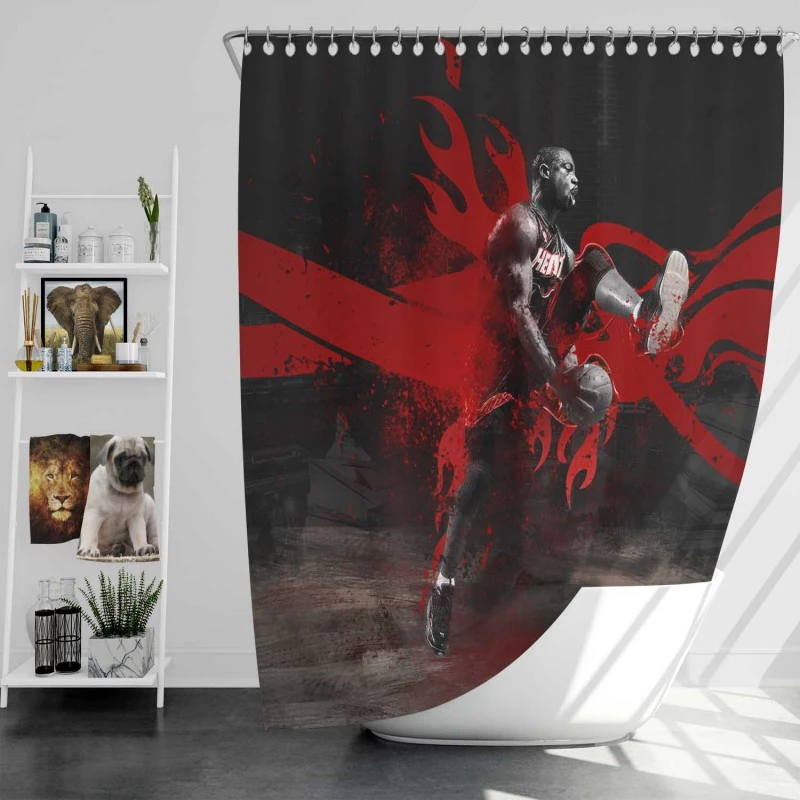 Dwyane Wade Exellelant Nba Basketball Player Shower Curtain