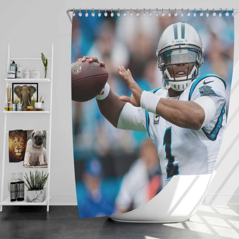 Cam Newton Top Ranked Nfl Player Shower Curtain