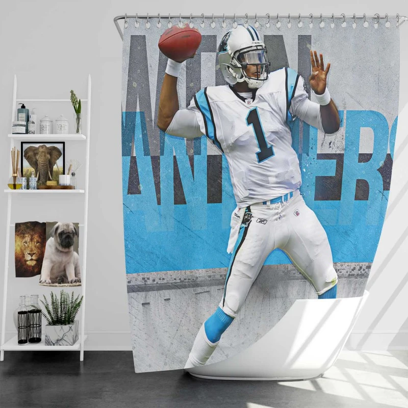 Cam Newton Successful Quarterback Nfl Player Shower Curtain