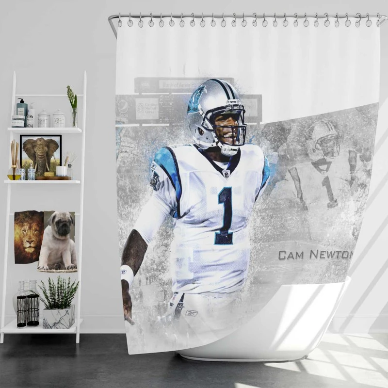 Cam Newton Professional Nfl Player Shower Curtain