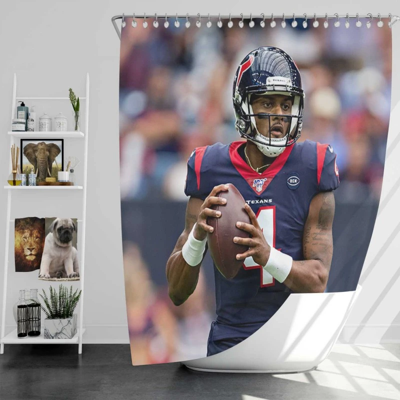 Deshaun Watson Nfl American Football Player Shower Curtain