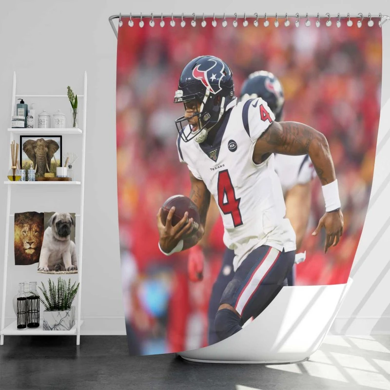 Professional Nfl Player Deshaun Watson Shower Curtain