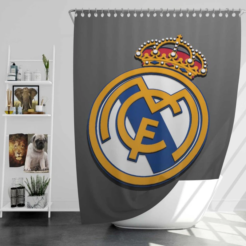 Real Madrid Cf Embedded Logo Shower Curtain