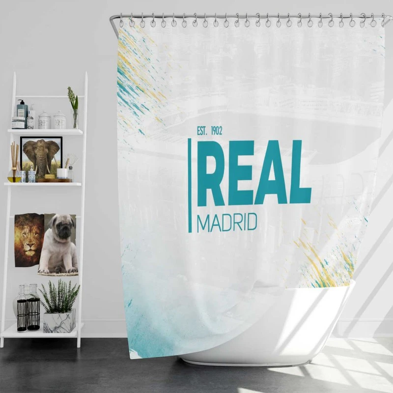 European Cup Football Club Real Madrid Logo Shower Curtain