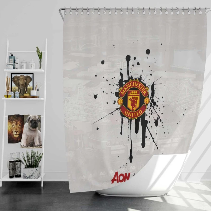 Premier League Soccer Club Manchester United Fc Shower Curtain
