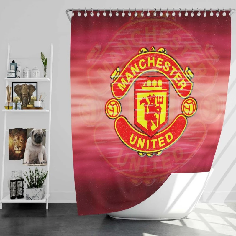 Competitive Soccer Team Manchester United Fc Shower Curtain