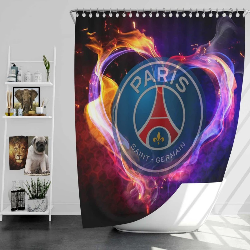 Paris Saint Germain Fc Energetic Football Team Shower Curtain