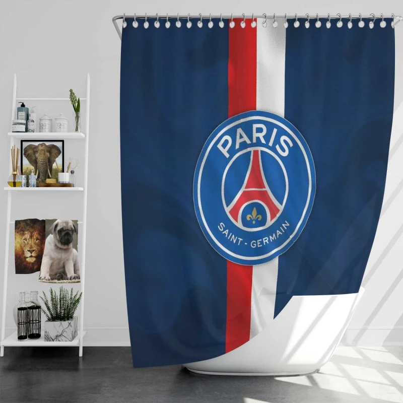 Champions League Football Team Psg Logo Shower Curtain