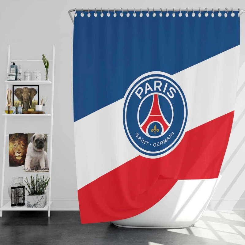 Paris Saint Germain Fc Unique Football Player Shower Curtain