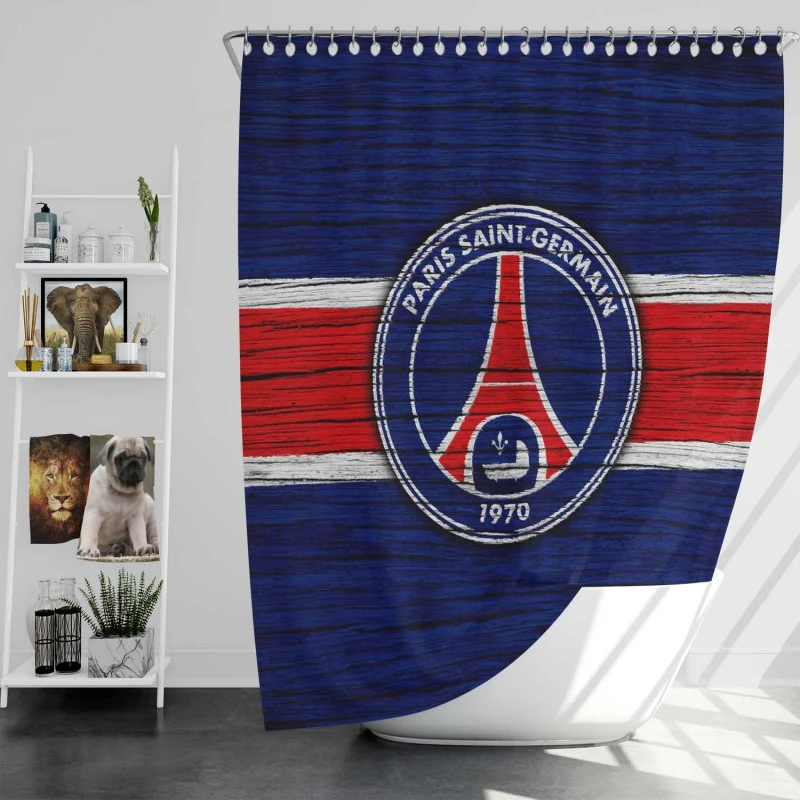 Popular Paris Soccer Team Psg Logo Shower Curtain