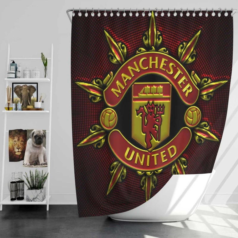 Official English Football Club Manchester United Fc Shower Curtain