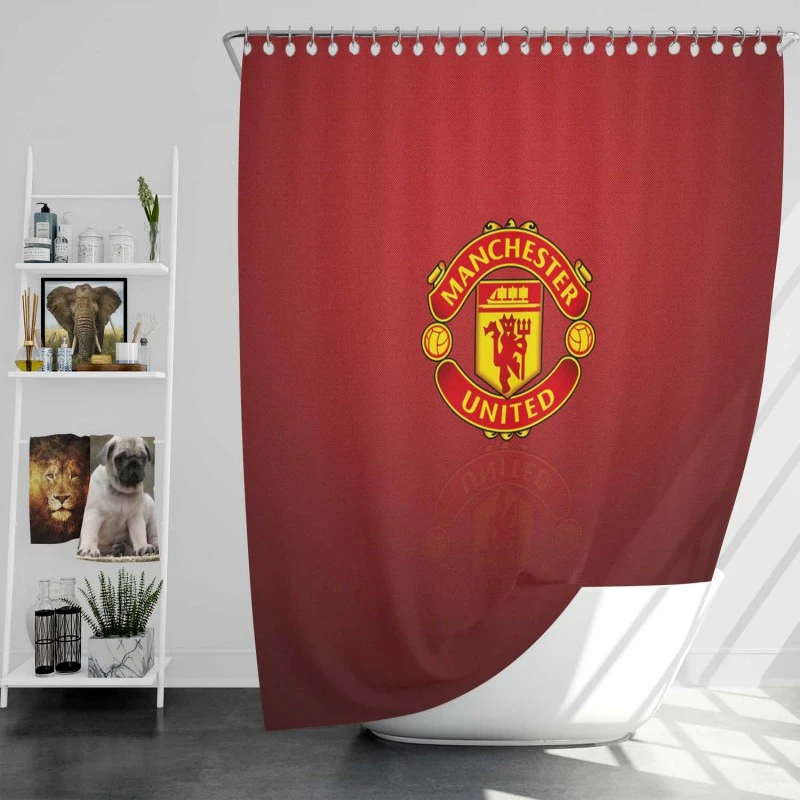 Strong Premier League Club Manchester United Fc Shower Curtain