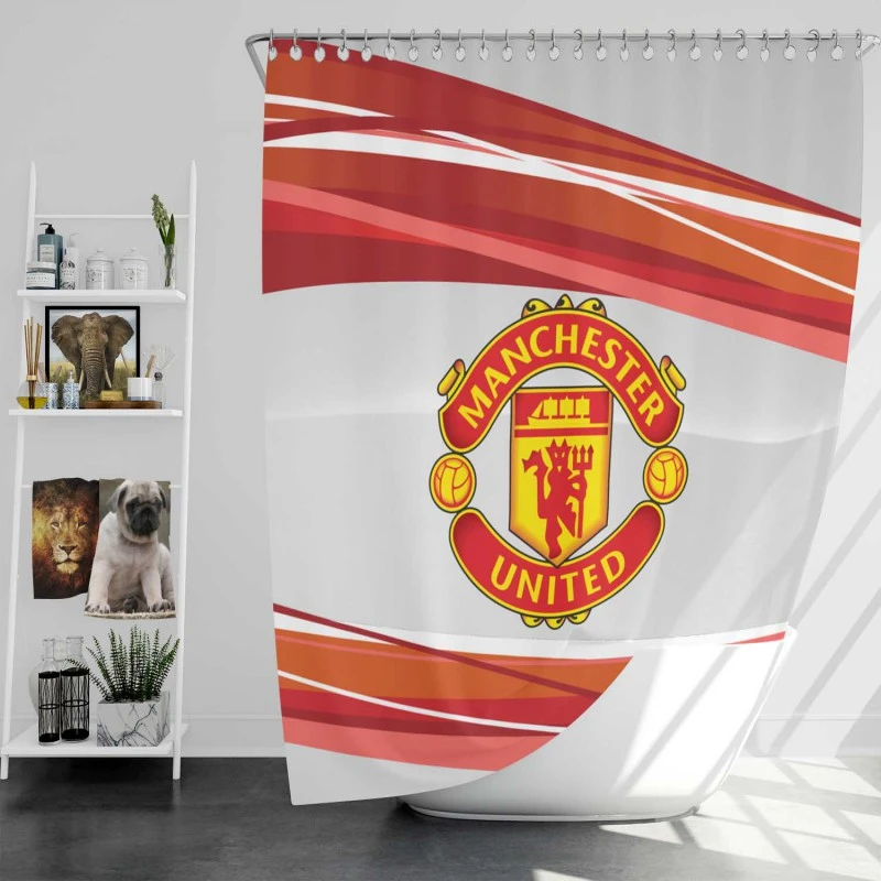Exciting Soccer Club Manchester United Fc Shower Curtain