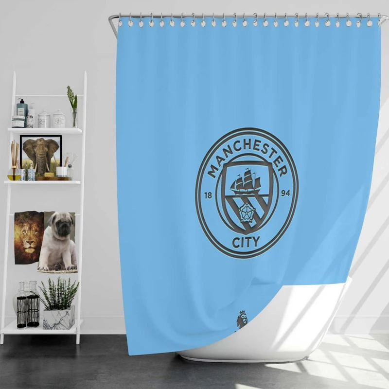 Energetic Football Club Manchester City Fc Shower Curtain