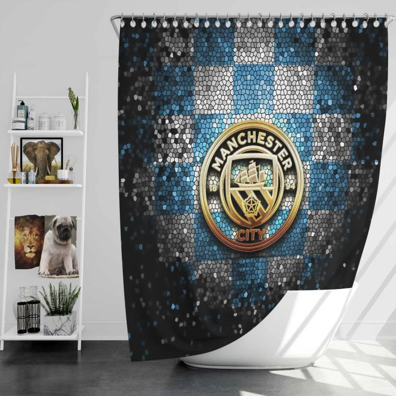 Incredible English Football Club Manchester City Fc Shower Curtain