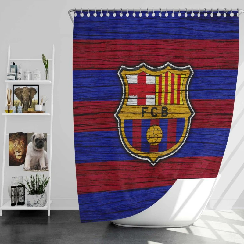 Fc Barcelona Strongest Spanish Football Team Shower Curtain
