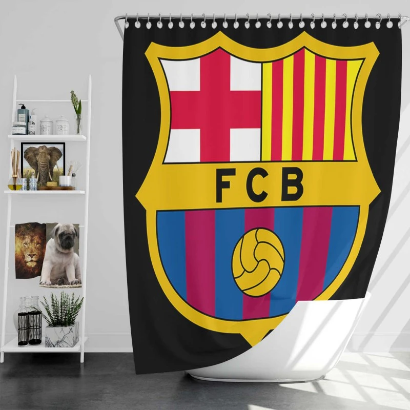 Fc Barcelona Famous Football Club Shower Curtain