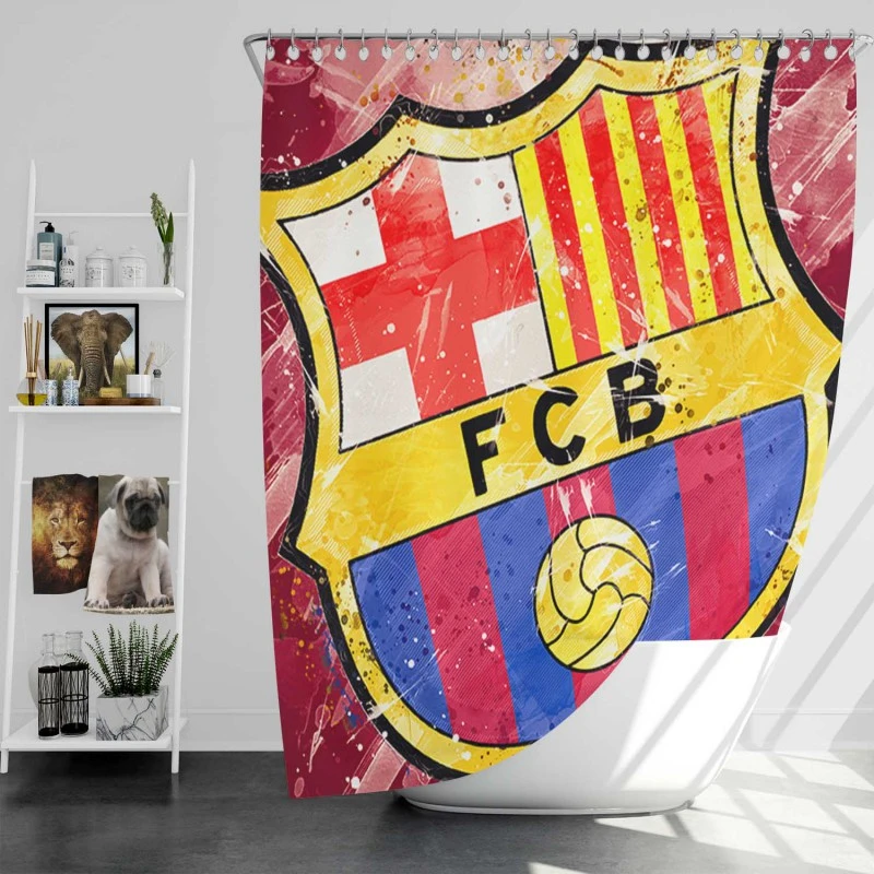 Fc Barcelona Champions League Football Club Shower Curtain