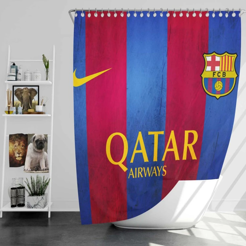 Fc Barcelona International Football Club Shower Curtain