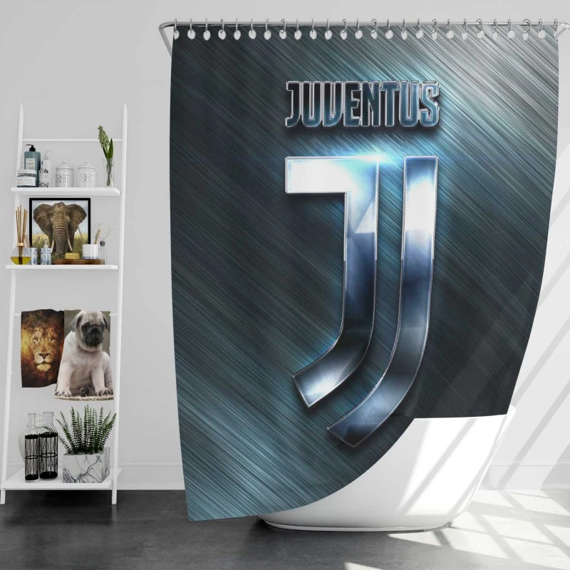 Striped Juventus Fc Football Club Shower Curtain