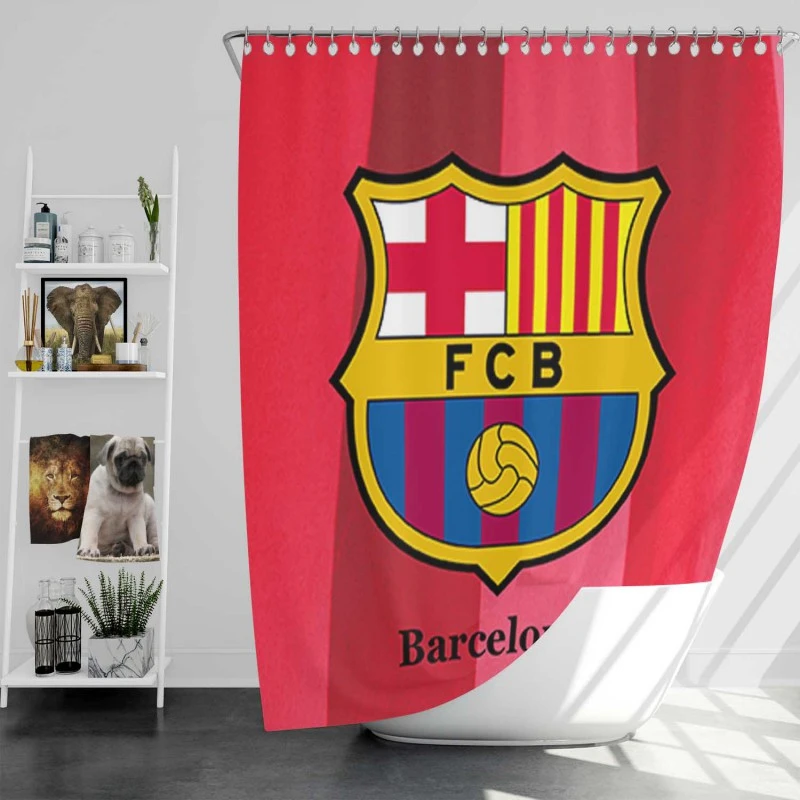 Fc Barcelona Football Team Logo Shower Curtain