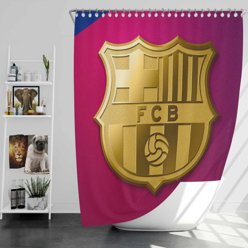 Fc Barcelona Popular Spanish Football Team Shower Curtain