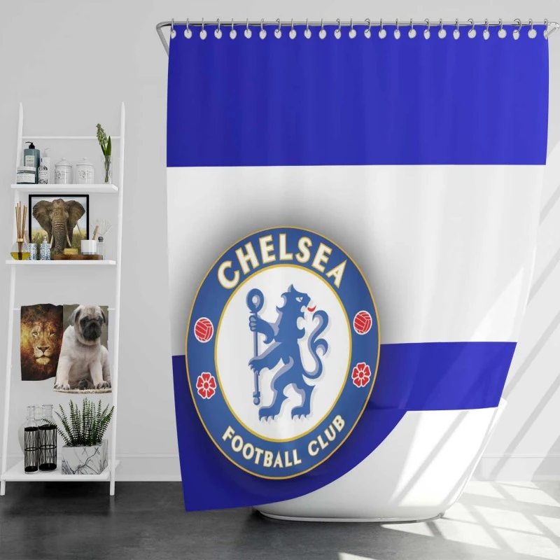 Chelsea Fc Champions League Football Team Shower Curtain