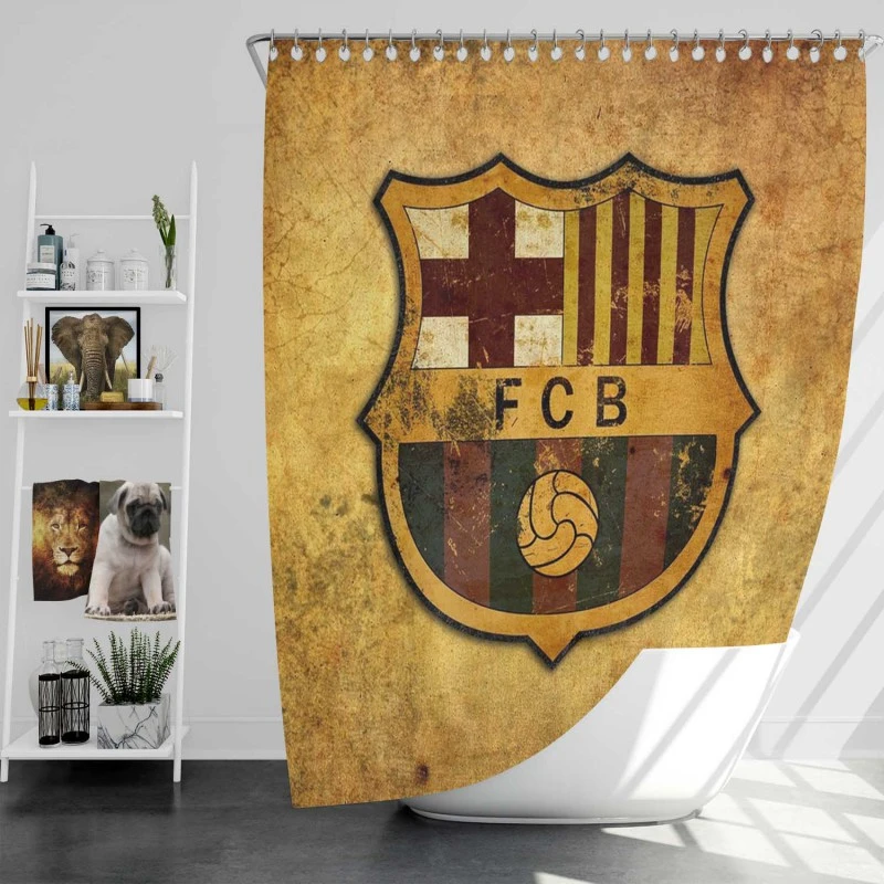 Fc Barcelona Spanish Football Club Shower Curtain
