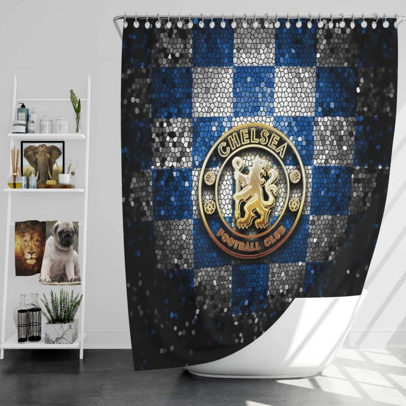 Chelsea Fc Premier League Logo Shower Curtain