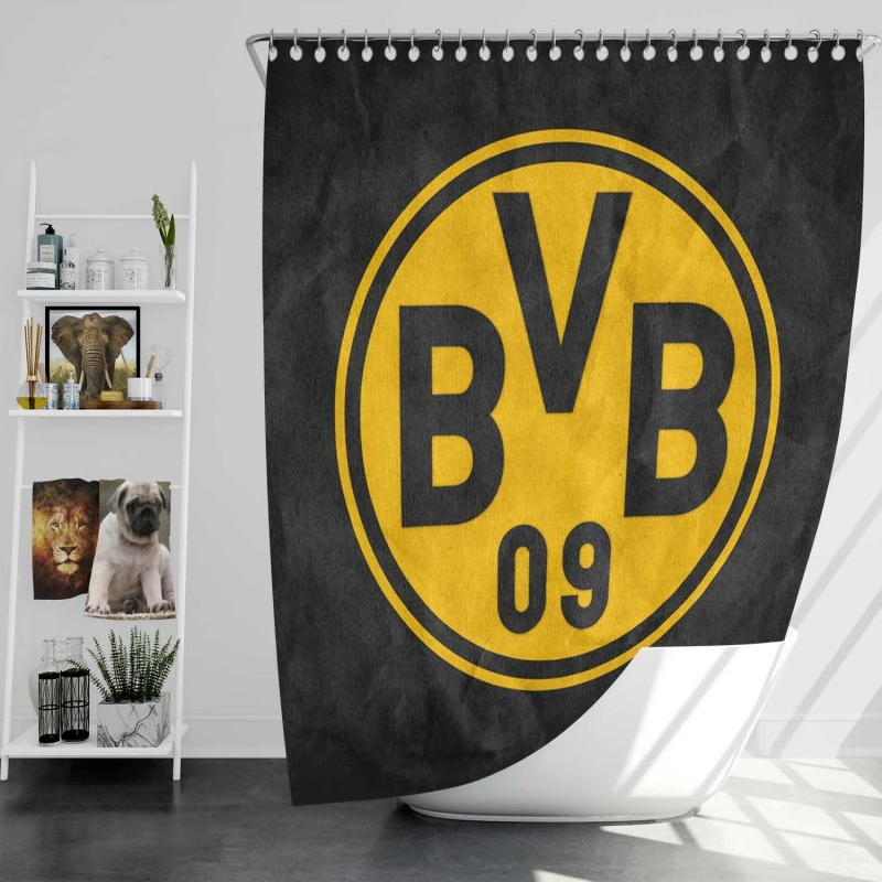 Borussia Dortmund Bvb Club Yello Logo Shower Curtain