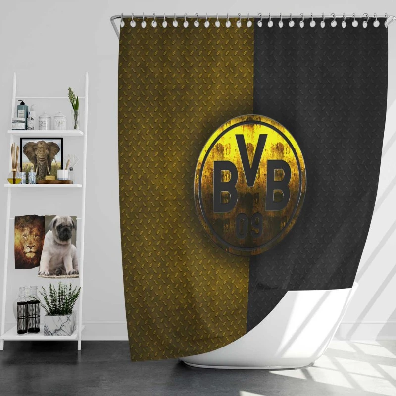 Borussia Dortmund Bvb Powerful German Football Club Shower Curtain