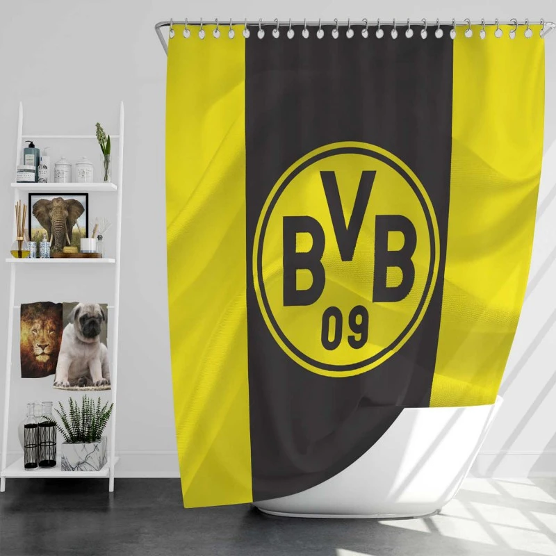 Borussia Dortmund Bvb Football Club Logo Shower Curtain