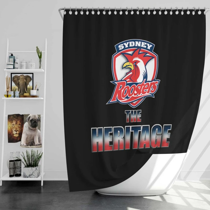 Sydney Roosters Nrl Logo Shower Curtain
