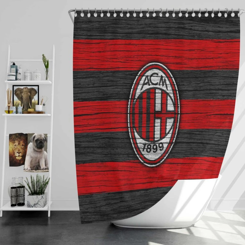 Excellent Football Club In Italy Ac Milan Shower Curtain